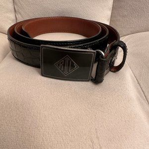 - Vintage- Black Polo Ralph Lauren unisex RL Monogram-Buckle-  Alligator b…